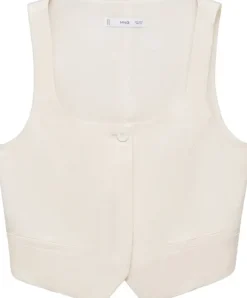 Linen-blend suit waistcoat