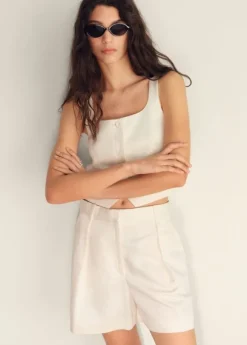Linen-blend suit waistcoat