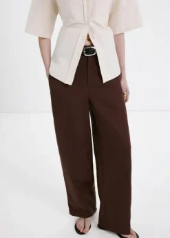 Linen high-waist trousers