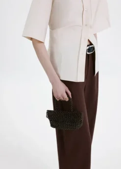 Linen high-waist trousers