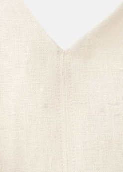 Linen midi-dress with belt