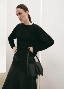 long lace-trimmed sweater
