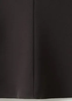 Long-sleeved dress with draped neck