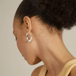 LOULIA recycled wavy earrings silver-plated