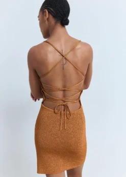 Lurex dress with crossed back