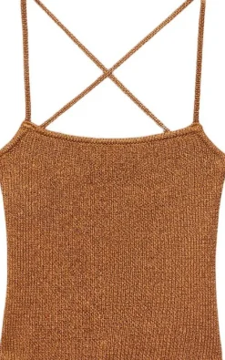 Lurex knitted top with crossed back