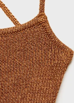 Lurex knitted top with crossed back