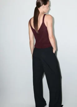 Lurex knitted V-neck top