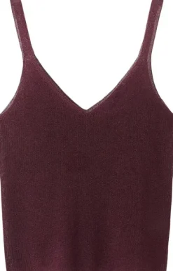 Lurex knitted V-neck top