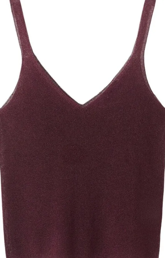 Lurex knitted V-neck top
