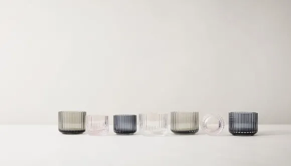 Lyngby tealight holder glas blå