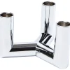 MATRIX Candle Holder - 3'arm Mini Taper - Chrome - 7,5 x 4,5 CM