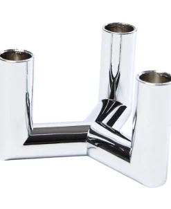 MATRIX Candle Holder - 3'arm Mini Taper - Chrome - 7,5 x 4,5 CM