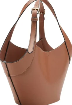 Medium faux leather shoulder bag