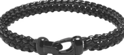 Men's Total Black Woven 8mm Box Chain Bracelet