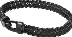 Men's Total Black Woven 8mm Box Chain Bracelet