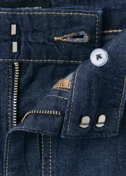 Mid-rise denim bermuda shorts with