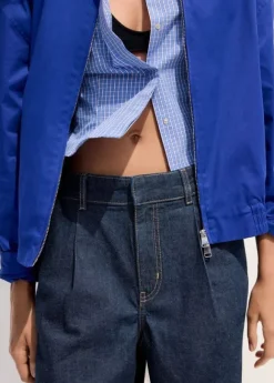 Mid-rise denim bermuda shorts with