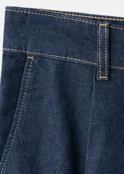Mid-rise denim bermuda shorts with