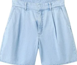 Mid-rise denim bermuda shorts with
