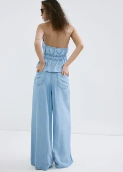Mid-rise palazzo jeans