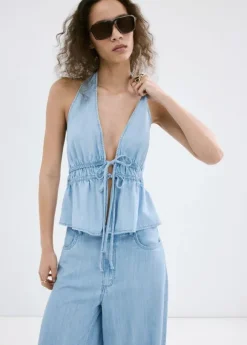 Mid-rise palazzo jeans