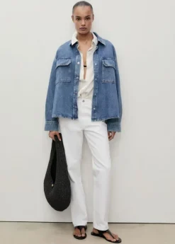 Mid-rise straight jeans