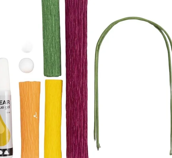 Mini DIY Kit Crepepapir, Valmuer, Stræk/crepe: 180%, 105 g.
