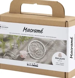 Mini DIY Kit Macramé, Drømmefanger med rosenkvarts krystal