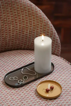 MM GRENADA deco tray, round, honey mustard
