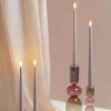 MM LED taper candle, Silk, Slim, Light rose, 2-pack, 23x300 mm