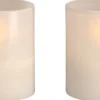Moods & More - LED glass candle, Hurricane, Vanilla, 2-pack, 47x57 mm
