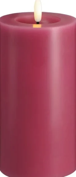 Moods & More - LED Pillar Candles, Silk, Melted, Vintage rose, 74x150