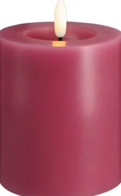 Moods & More - LED Pillar Candles, Silk, Melted, Vintage rose, 74x100