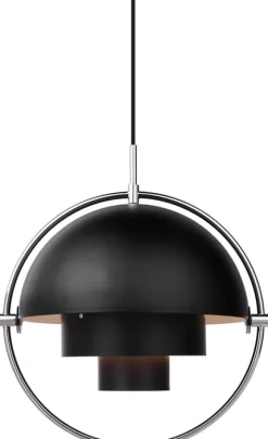 Multi-Lite Pendant (Base: Chrome, Shade: Black Semi Matt)