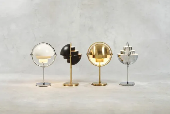 Multi-Lite Portable Lamp, EU (Base: Chrome, Shade: White Semi Matt)