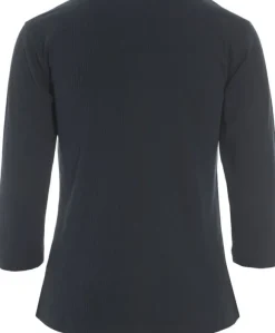 Naibu rib bluse med 3/4 ærme
