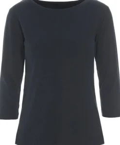 Naibu rib bluse med 3/4 ærme