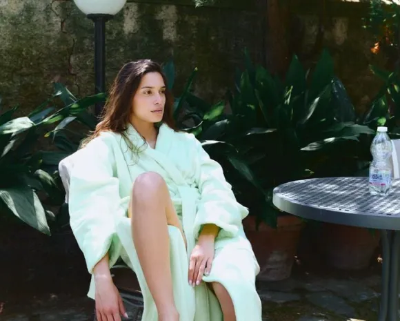 Naram Bathrobe - lemon sorbet S/M