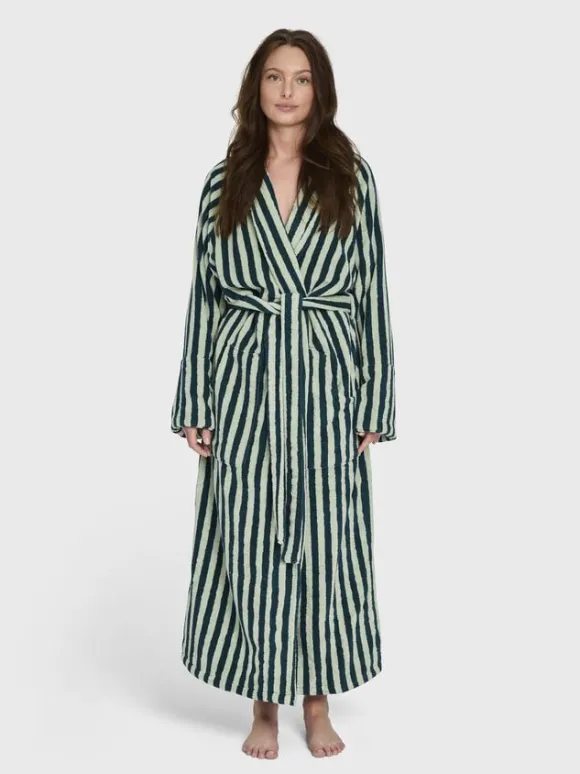 Naram Bathrobe - seafoam & deep teal