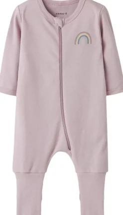 NBFNIGHTSUIT 2P ZIP FF JET RAINBOW