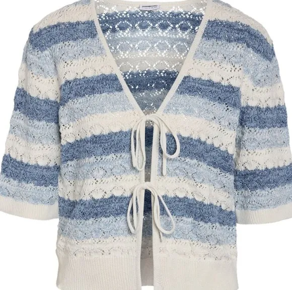 NMLAIKA S/S TIE KNIT TOP FWD