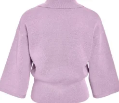 NMSHYLA 3/4 SLEEVE KNIT POLO CARDIG