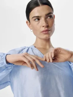 OBJHEIDI L/S LO V-NECK TOP NOOS