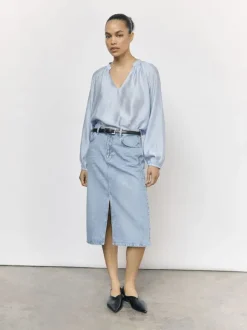 OBJHEIDI L/S LO V-NECK TOP NOOS