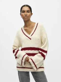 OBJJULINE L/S LO KNIT PULLOVER 140