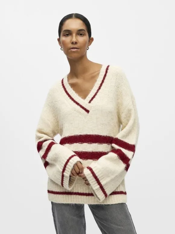 OBJJULINE L/S LO KNIT PULLOVER 140