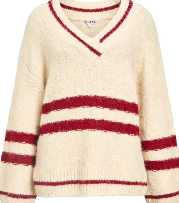 OBJJULINE L/S LO KNIT PULLOVER 140