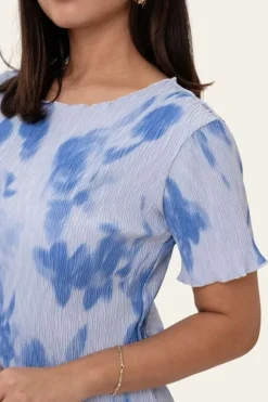 OdaIC SS Dress - Abstract Blue Flow