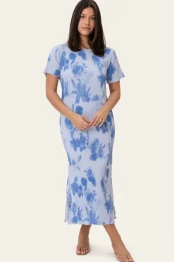 OdaIC SS Dress - Abstract Blue Flow